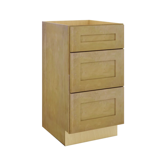 Modernform Cabinet Natural Shaker 18" W X 34 1/2" H X 21" D Vanity Base with 3 Drawers