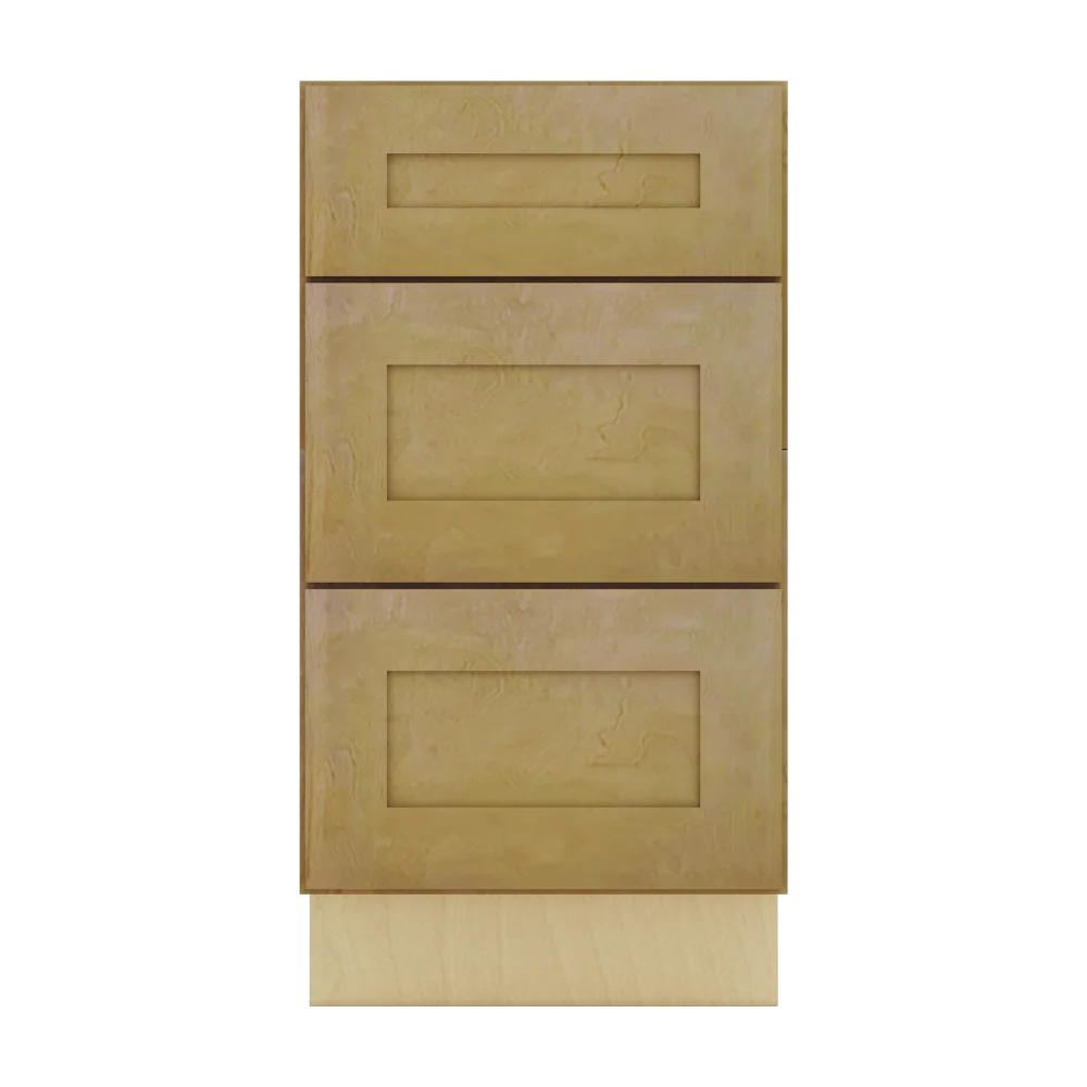 Modernform Cabinet Natural Shaker 18" W X 34 1/2" H X 21" D Vanity Base with 3 Drawers