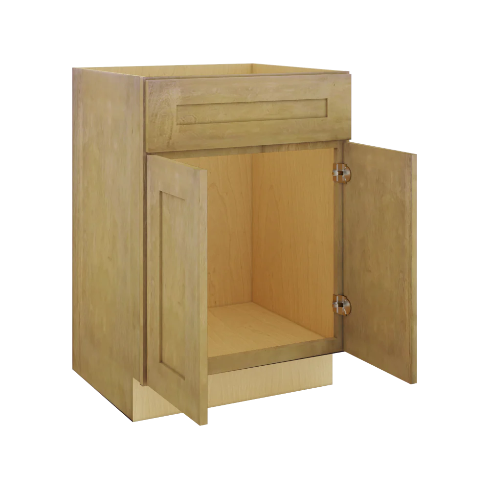 Modernform Cabinet Natural Shaker 24" W X 34 1/2" H X 21" D Sink Base 2 Doors/1 False Front