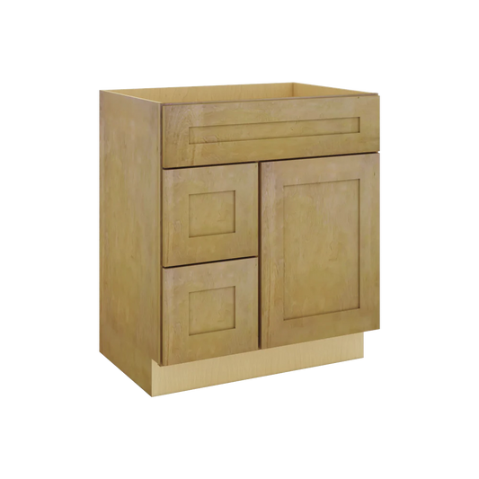 Modernform Cabinet Natural Shaker 30" W X 34 1/2" H X 21" D Combo Cabinet w/2 Tub Drawers