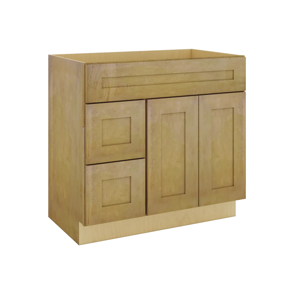 Modernform Cabinet Natural Shaker 36" W X 34 1/2" H X 21" D Combo Cabinet w/2 Tub Drawers