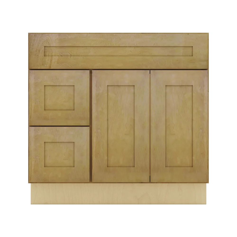 Modernform Cabinet Natural Shaker 36" W X 34 1/2" H X 21" D Combo Cabinet w/2 Tub Drawers
