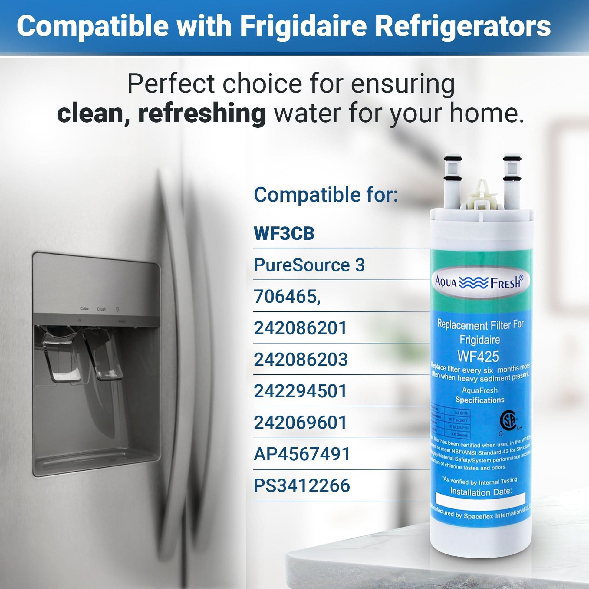 Aqua-Fresh WF425-A Refrigerator Water Filter Replacement for WF3CB