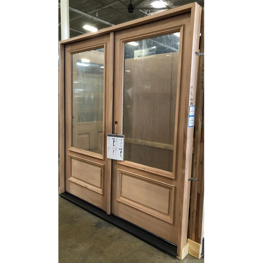 6/0x6/8 Mahogany 3/4 Glass Prehung Exterior Double Door