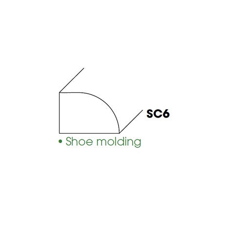 AW-SC6 (SM) ( (AW-GW-TW-PW) Shoe Molding 1/2"x3/4"x96" )