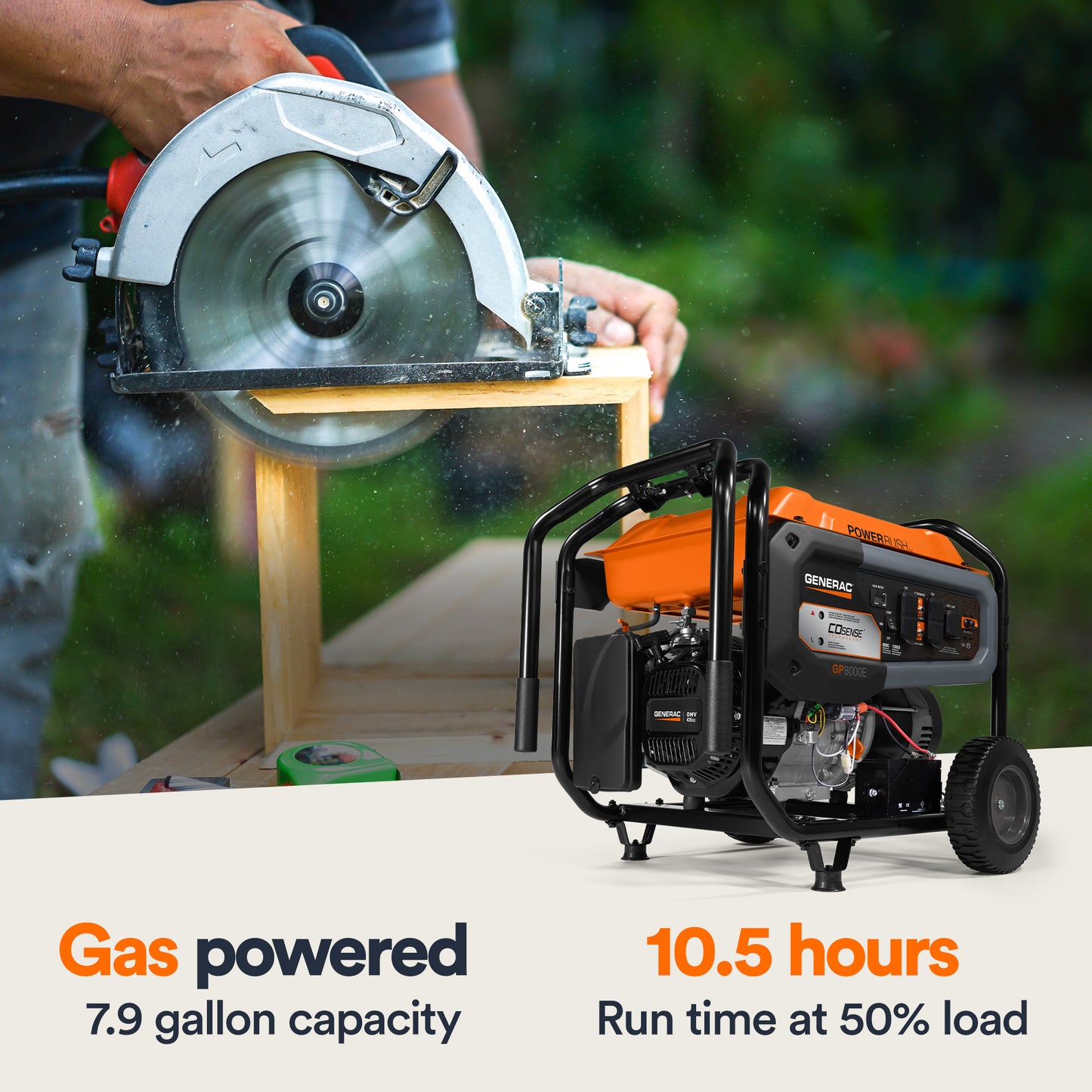 8,000-watt Electric Start Portable Generator With COSENSE® Technology