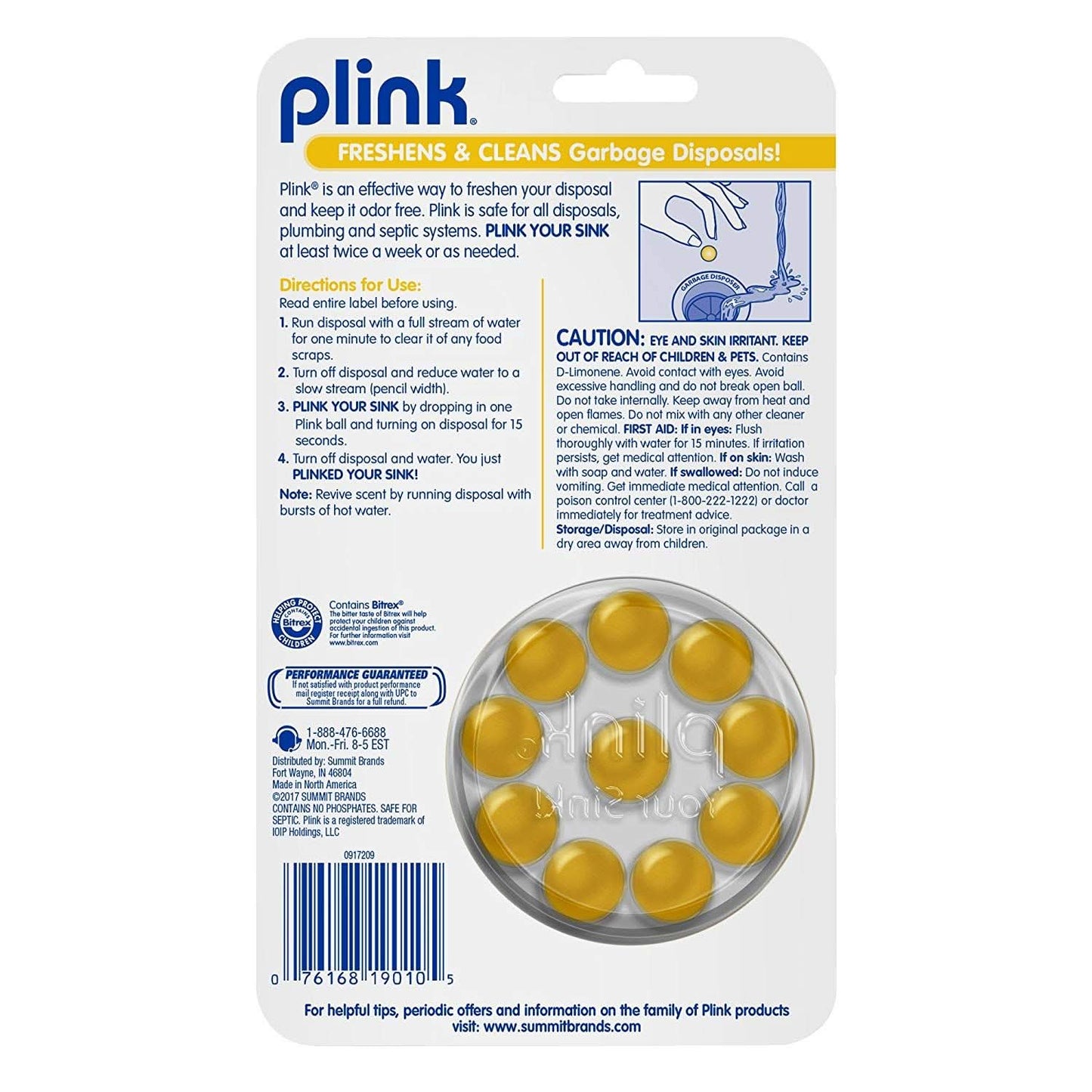 Lemon Scented Plink Garbage Disposal Cleaner and Deodorizer (10 Count)