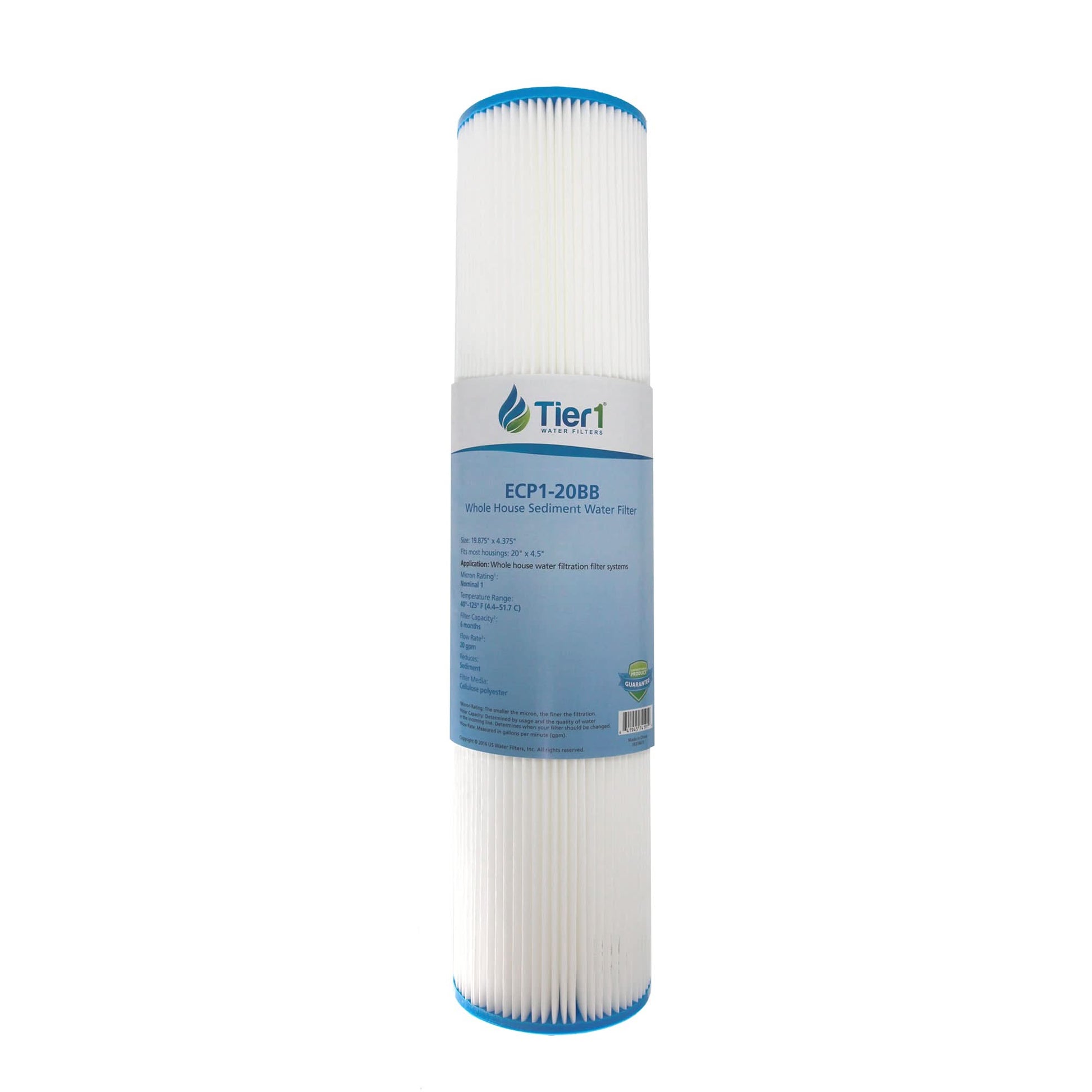 Pentek ECP1-20BB Comparable Pleated Sediment Water Filter by Tier1 (20-inch x 4-1/2-inch)