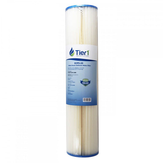 Tier1 20" x 4.5" Pleated Polyester Water Filter, 5 Micron