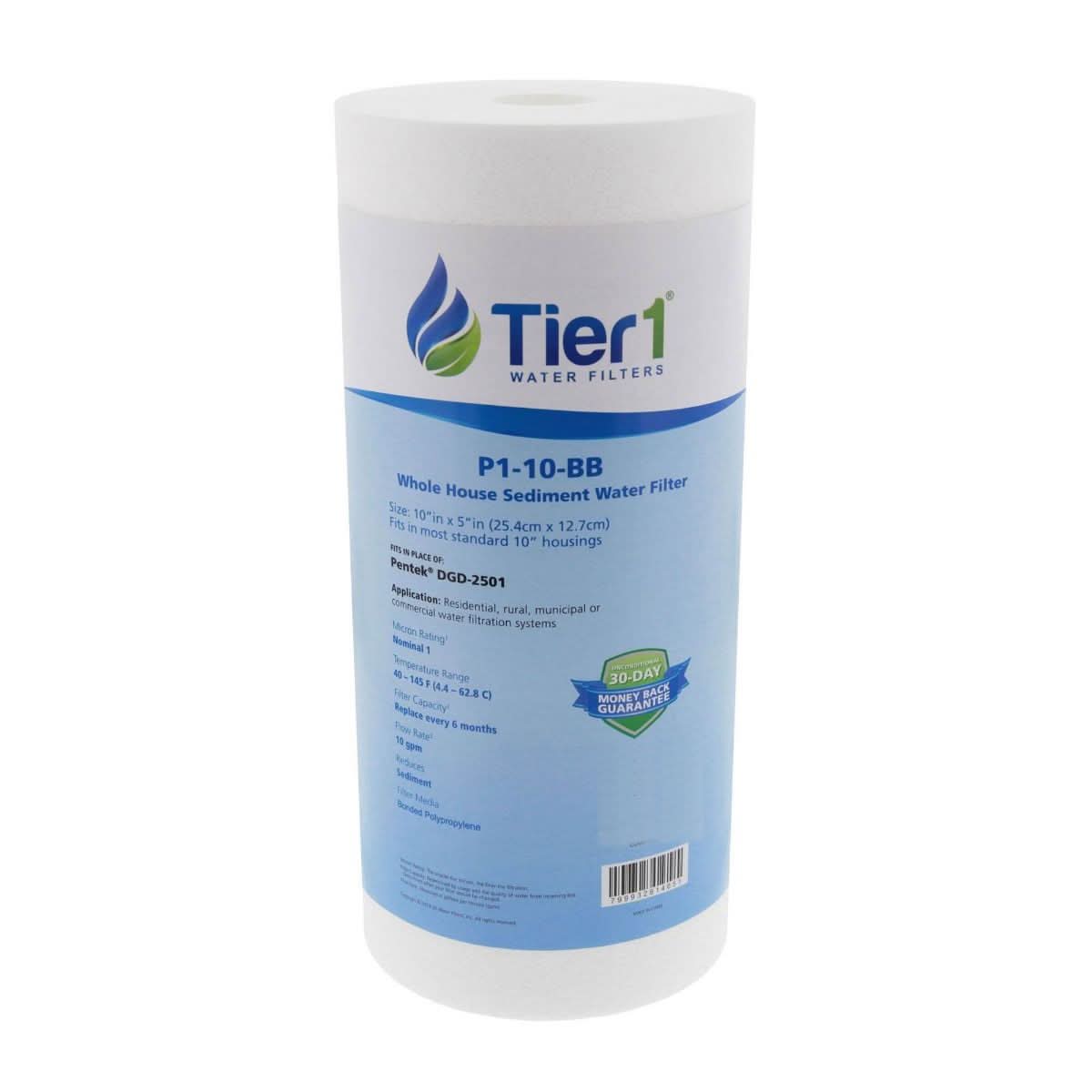 Tier1 10" x 4.5" Whole House Sediment Water Filter, 1 Micron
