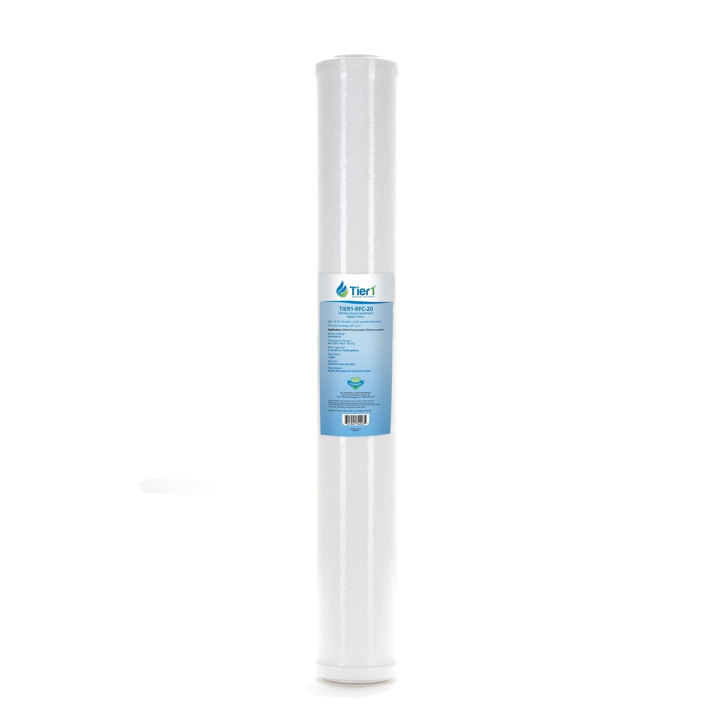 Tier1 20" x 2.5" Radial Flow GAC Carbon Filter, 25 Micron
