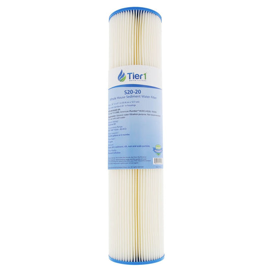 Tier1 20" x 4.5" Pleated Cellulose Filter, 20 Micron