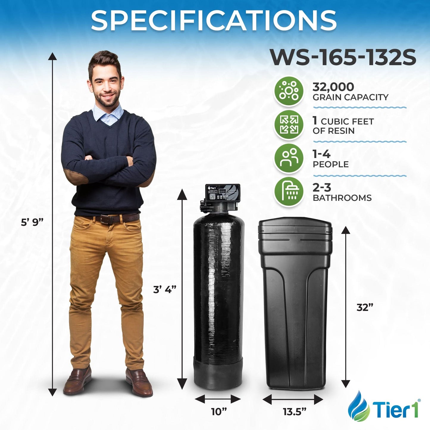Everyday Series Compact 32,000 Grain High Efficiency Water Softener