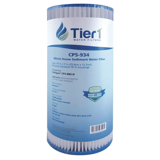 Tier1 10" x 4.5" Pleated Polyester Filter, 5 Micron