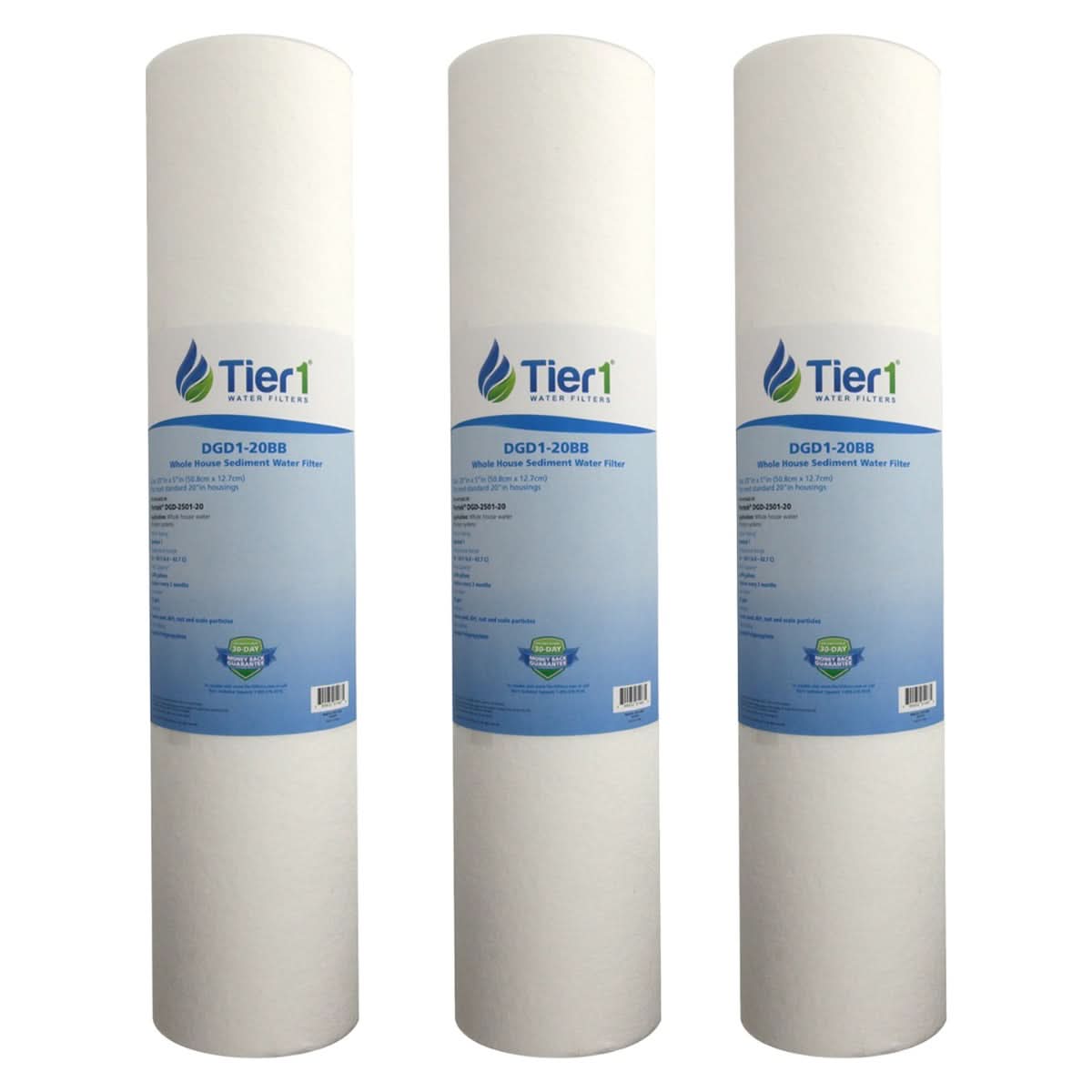 Tier1 20" x 4.5" Spun Wound Polypropylene Filter, 1 Micron