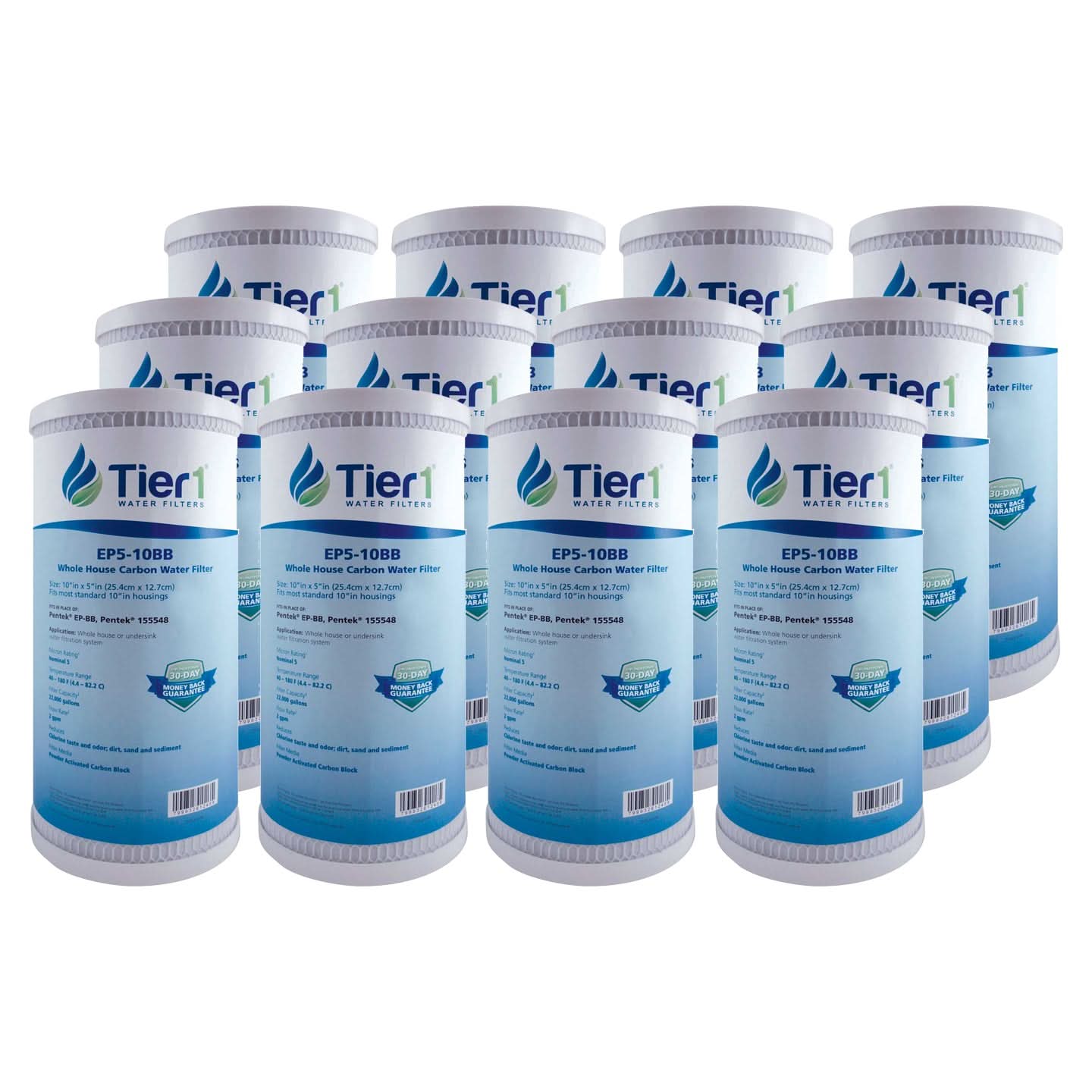 Tier1 10" x 4.5" Carbon Block Water Filter, 5 Micron