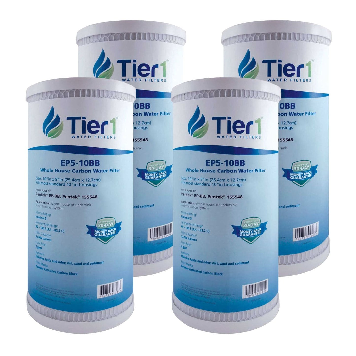 Tier1 10" x 4.5" Carbon Block Water Filter, 5 Micron