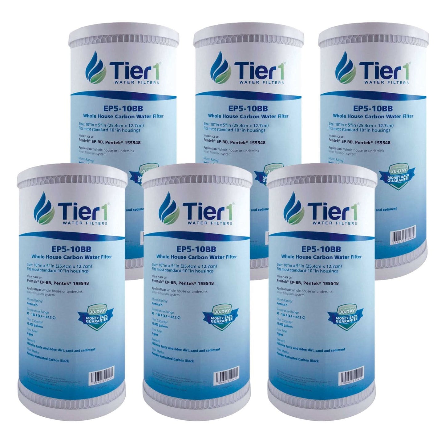 Tier1 10" x 4.5" Carbon Block Water Filter, 5 Micron