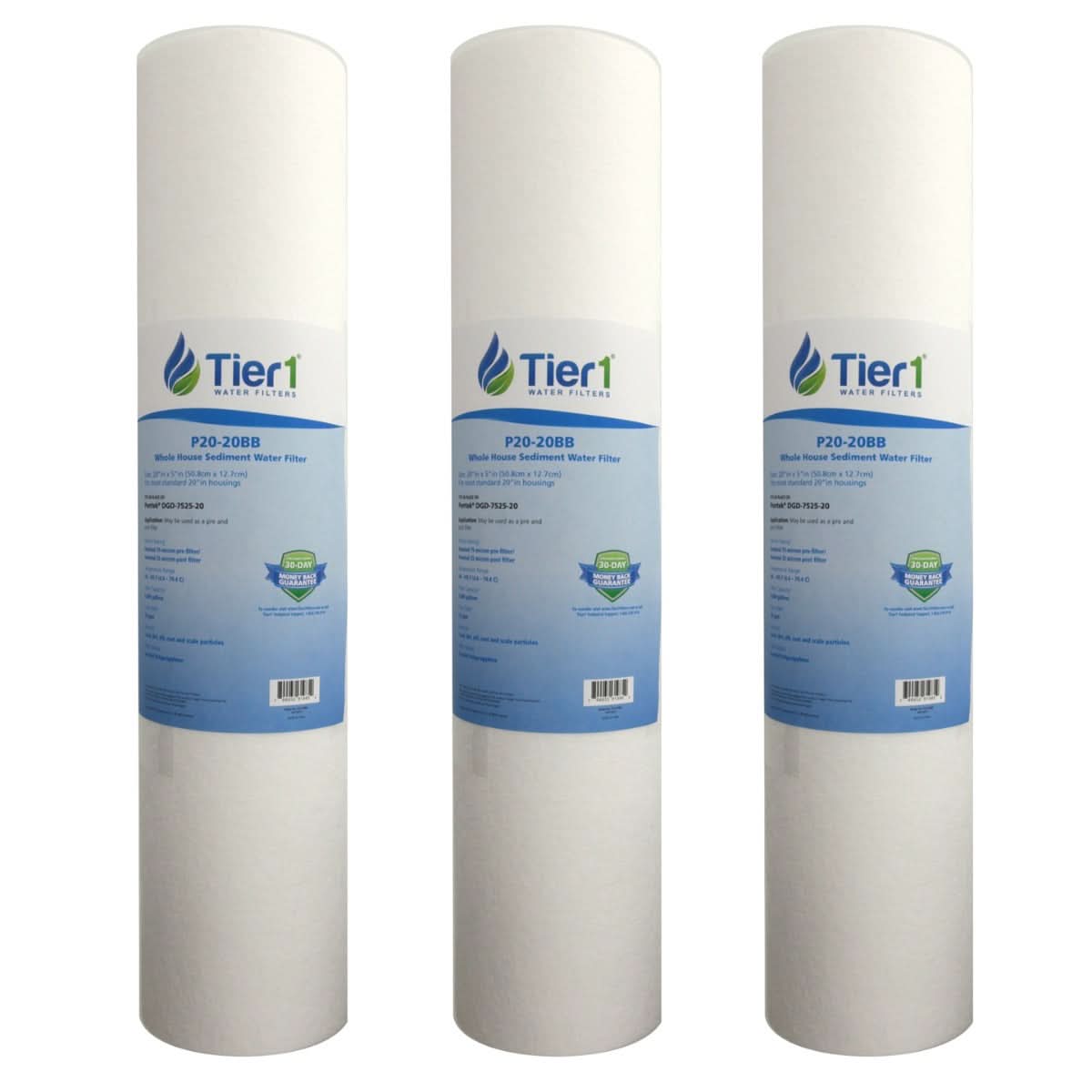 Tier1 20" x 4.5" Polypropylene Sediment Filter, 20 Micron