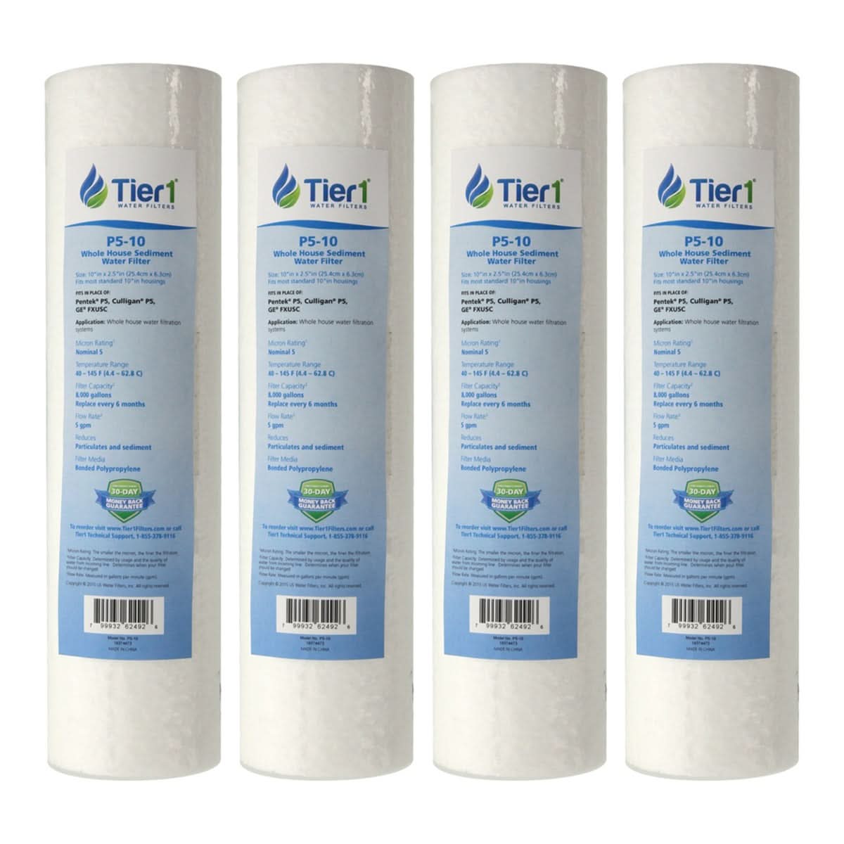 Tier1 10" x 2.5" Polypropylene Sediment Filter, 5 Micron