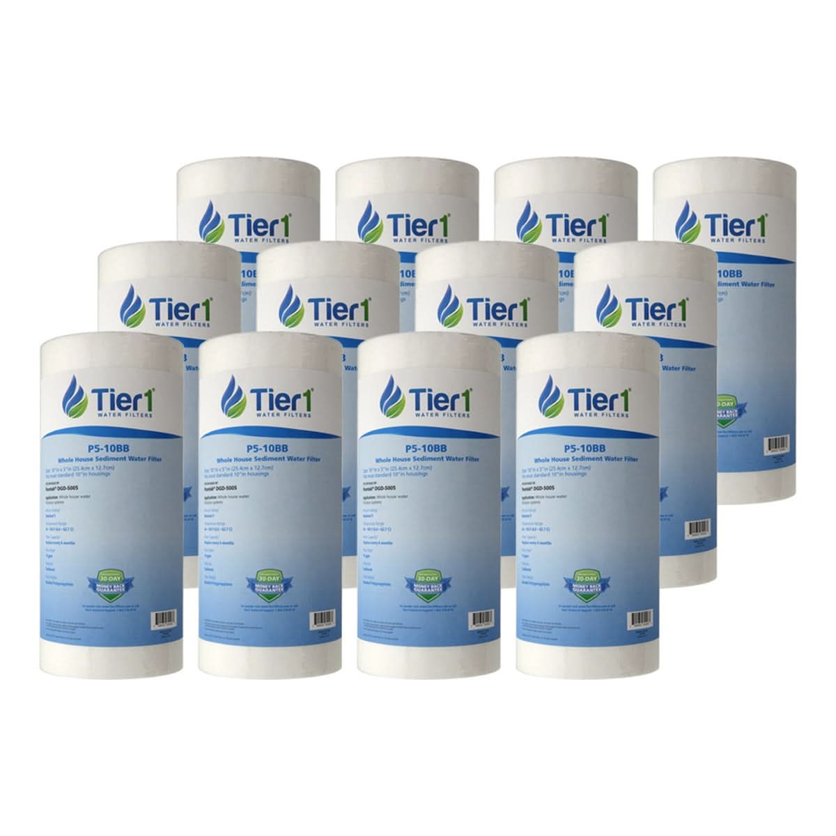 Tier1 10" x 4.5" Polypropylene Sediment Filter, 5 Micron