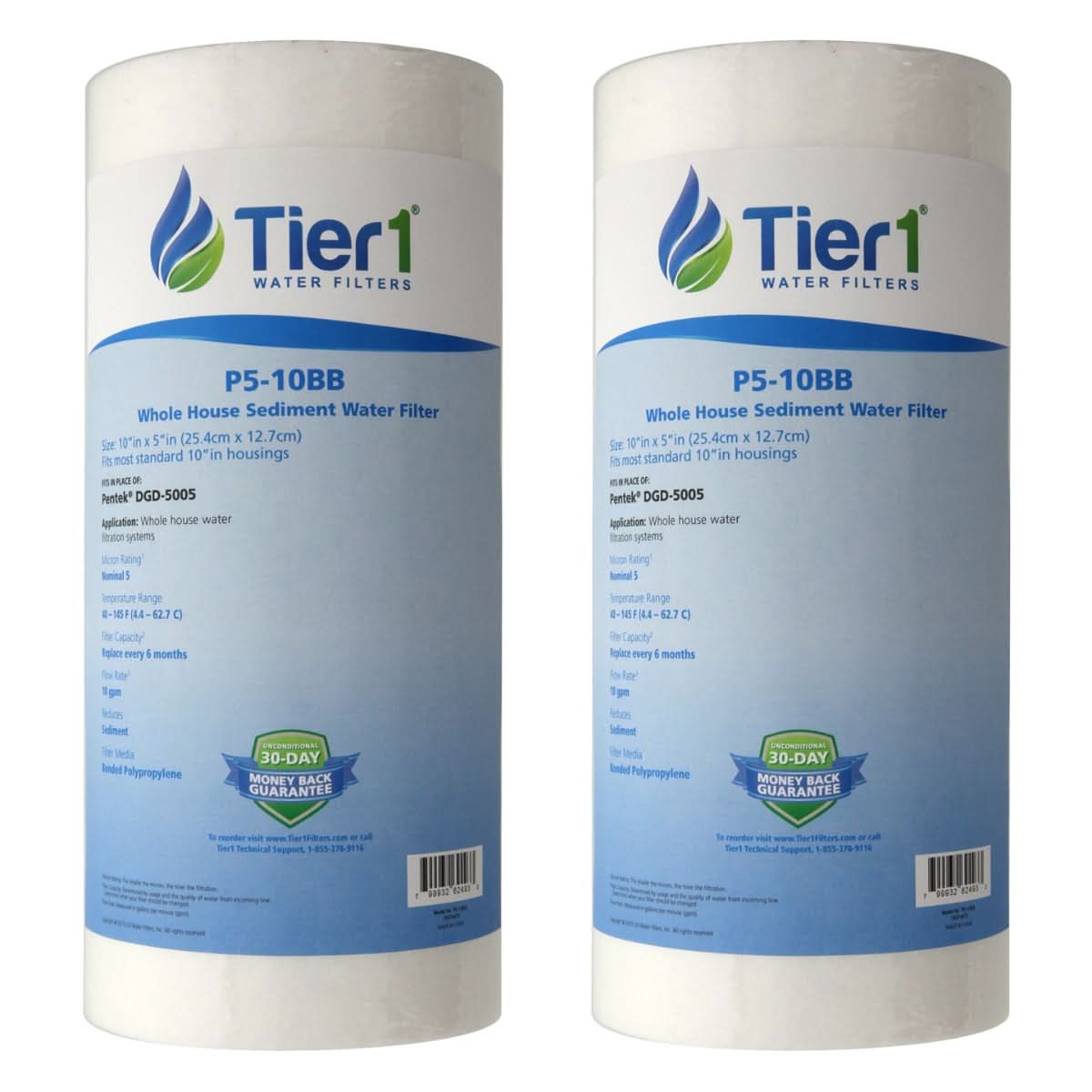 Tier1 10" x 4.5" Polypropylene Sediment Filter, 5 Micron