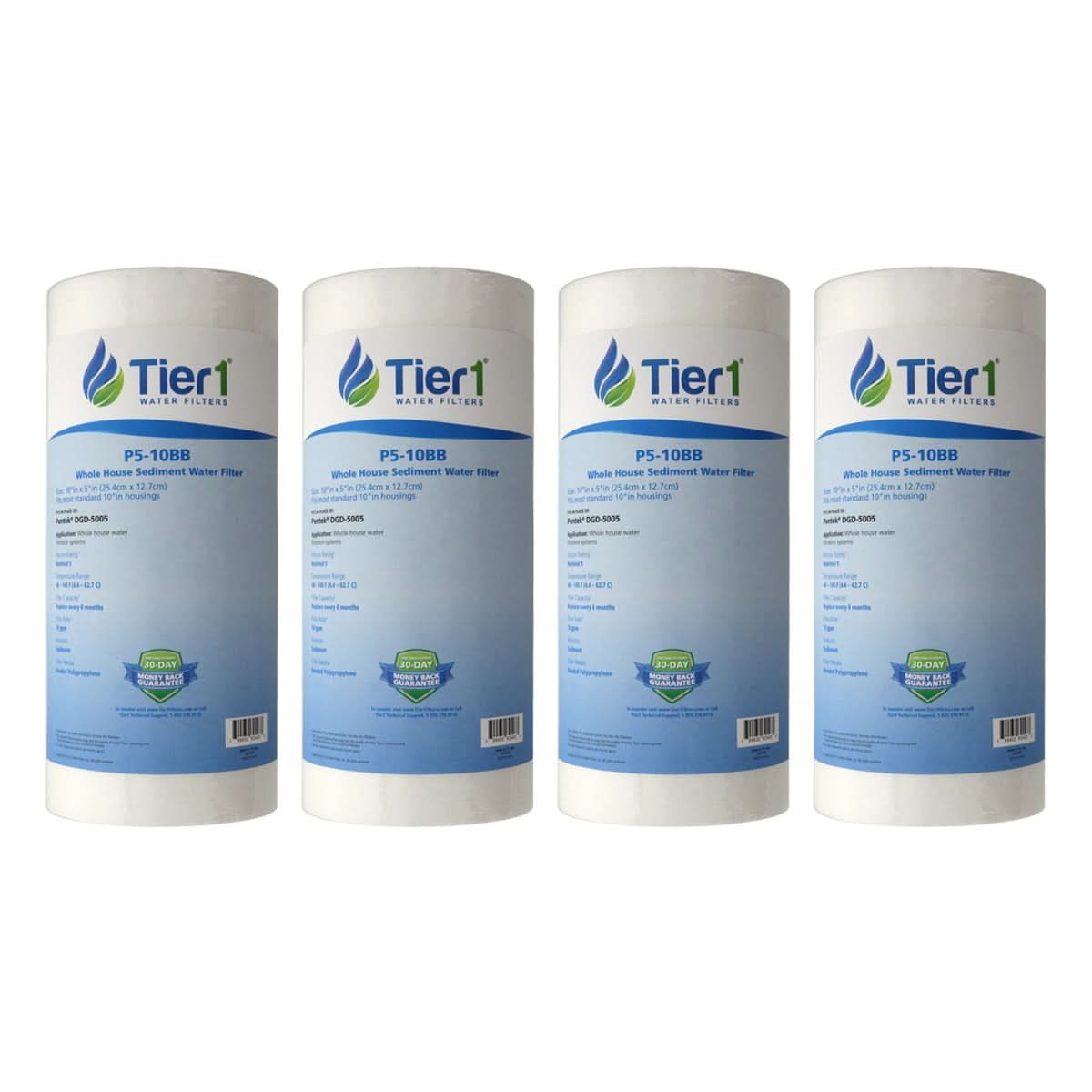Tier1 10" x 4.5" Polypropylene Sediment Filter, 5 Micron
