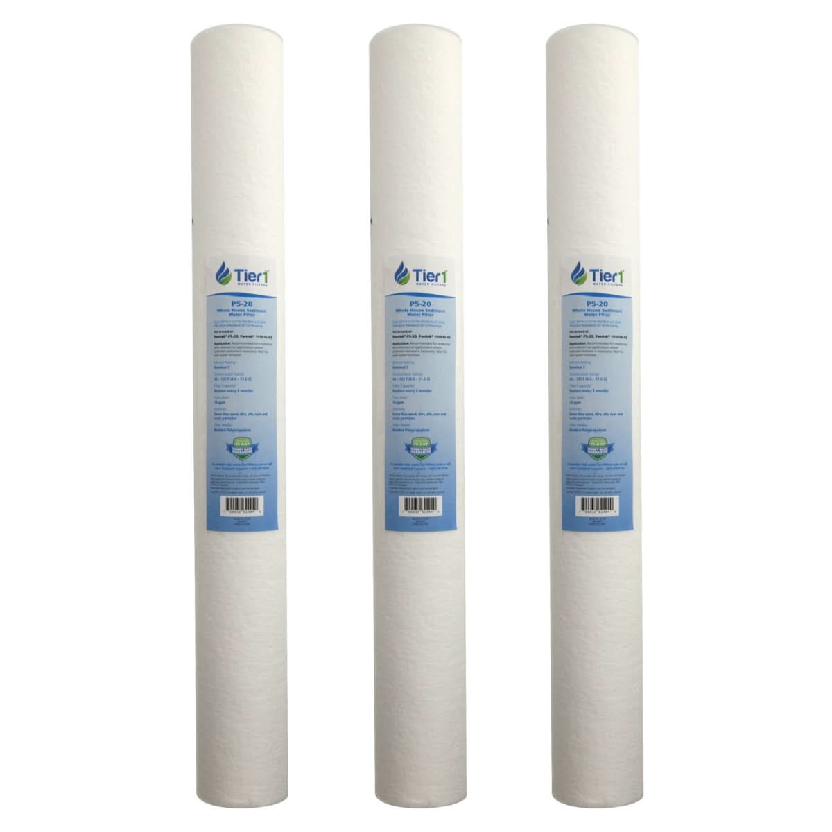 Tier1 20" x 2.5" Polypropylene Sediment Filter, 5 Micron