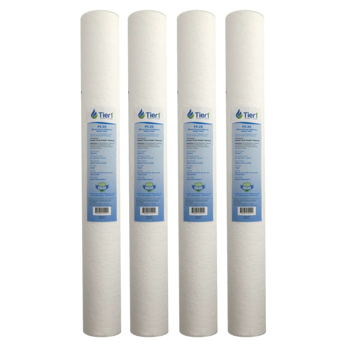 Tier1 20" x 2.5" Polypropylene Sediment Filter, 5 Micron