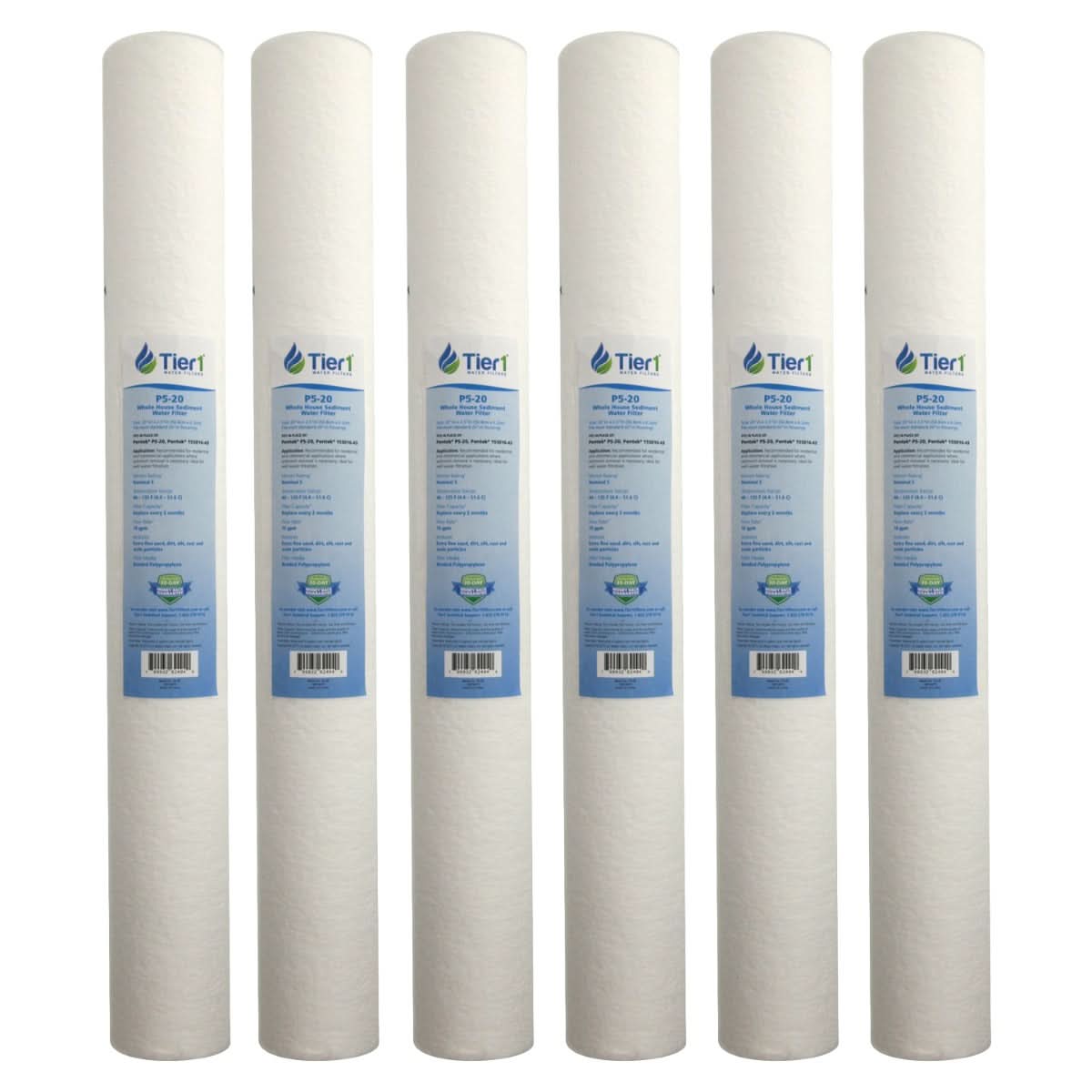 Tier1 20" x 2.5" Polypropylene Sediment Filter, 5 Micron