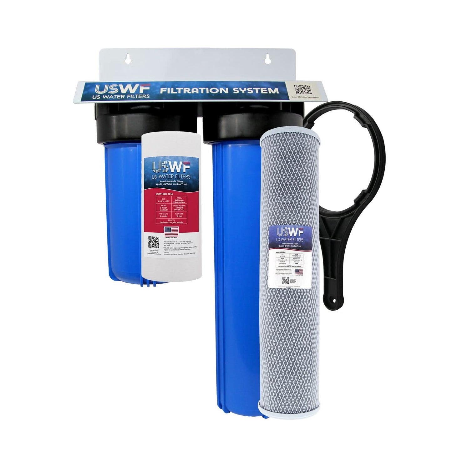 USWF 2-Stage Whole House Water Filtration System (1”)