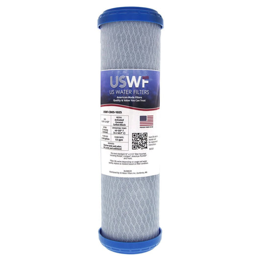 USWF Coconut Carbon Block Filter, 0.5 Micron, 10"x2.5"