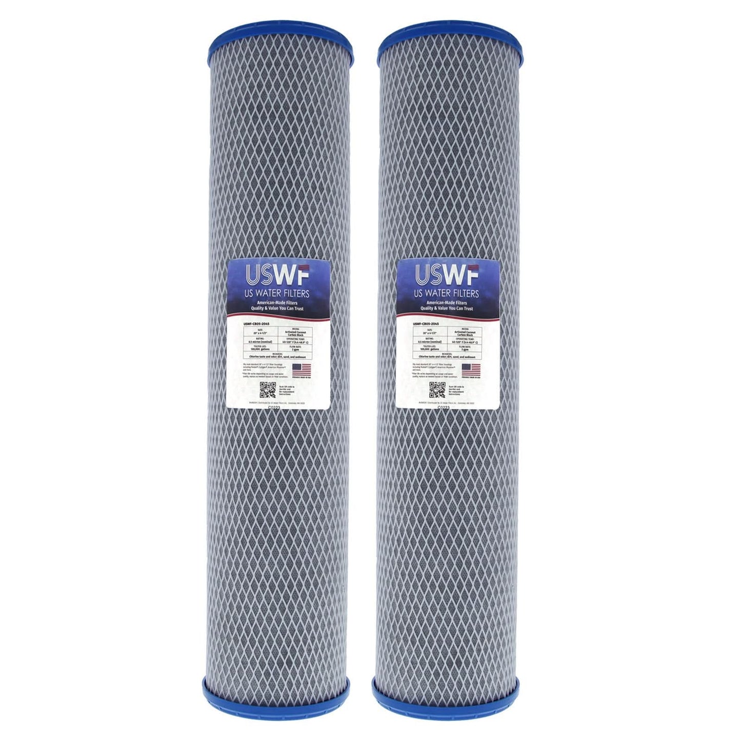 USWF 20" x 4.5" Coconut Carbon Block Filter, 0.5 Micron