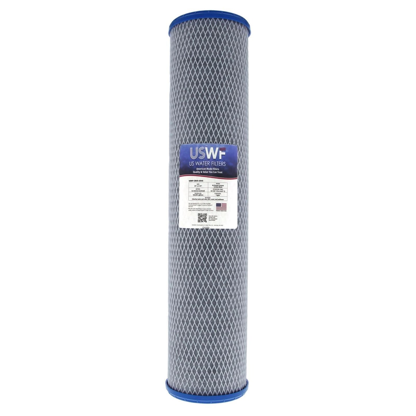 USWF 20" x 4.5" Coconut Carbon Block Filter, 0.5 Micron