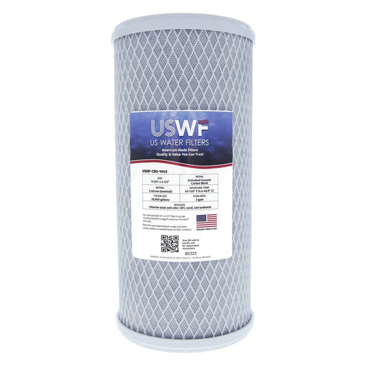 USWF 5 Micron Coconut Carbon Block Filter 10"x4.5"