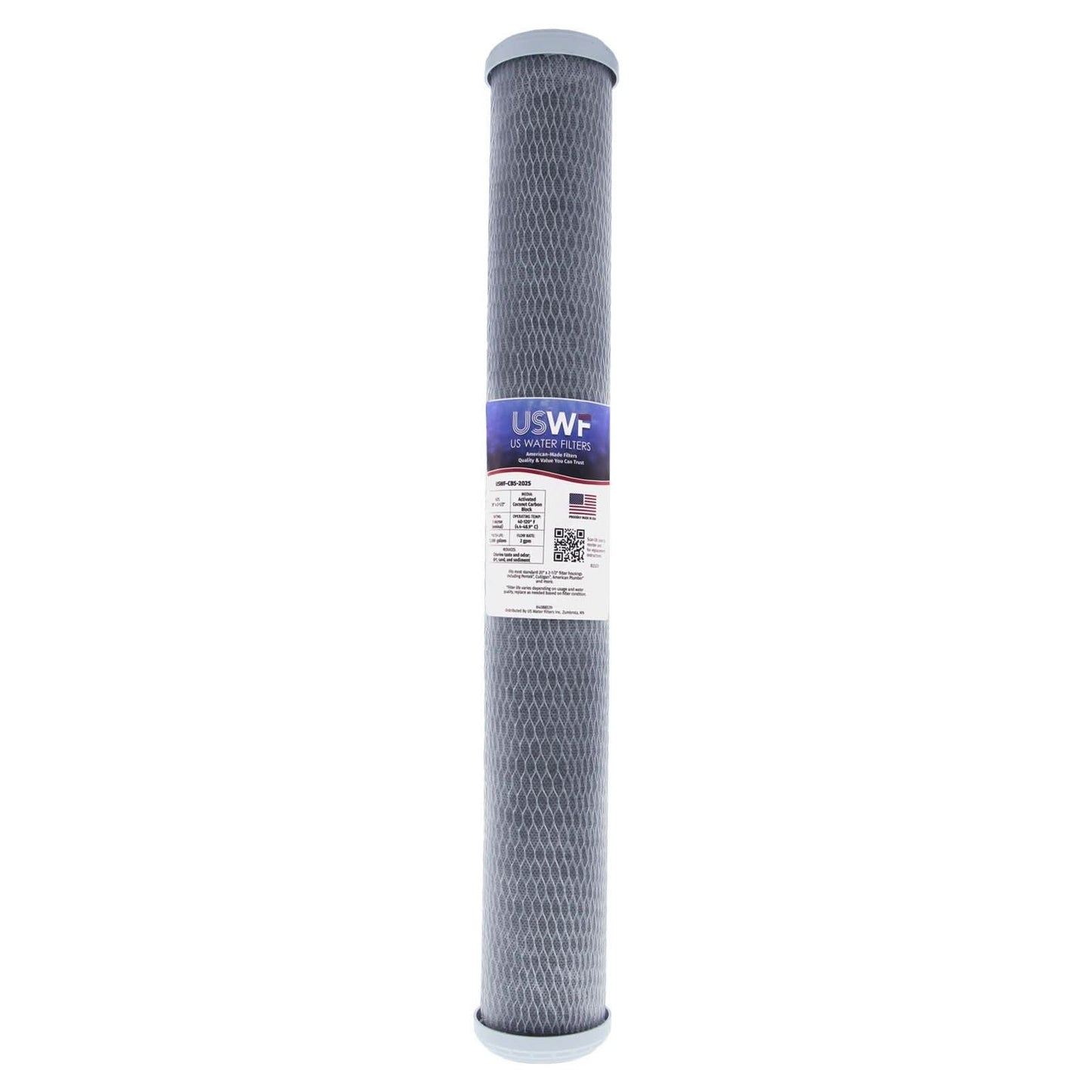 USWF 5 Micron Coconut Carbon Block Filter 20"x2.5"