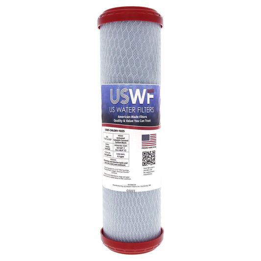 USWF Catalytic Carbon Block Filter, 1 Micron 10"x2.5"