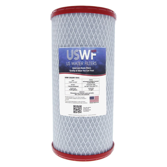 USWF Catalytic Carbon Block Filter 10"x4.5", 1 Micron