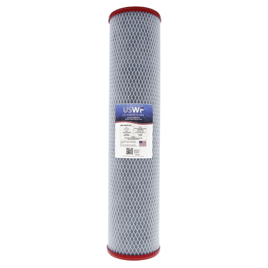 USWF 1 Micron Catalytic Carbon Block Chloramine Filter, 20"x4.5"