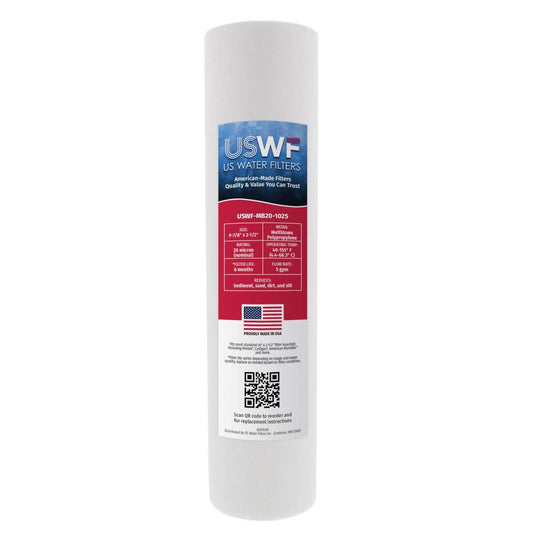 USWF 20 Micron Melt Blown Sediment Filter, 10" x 2.5"