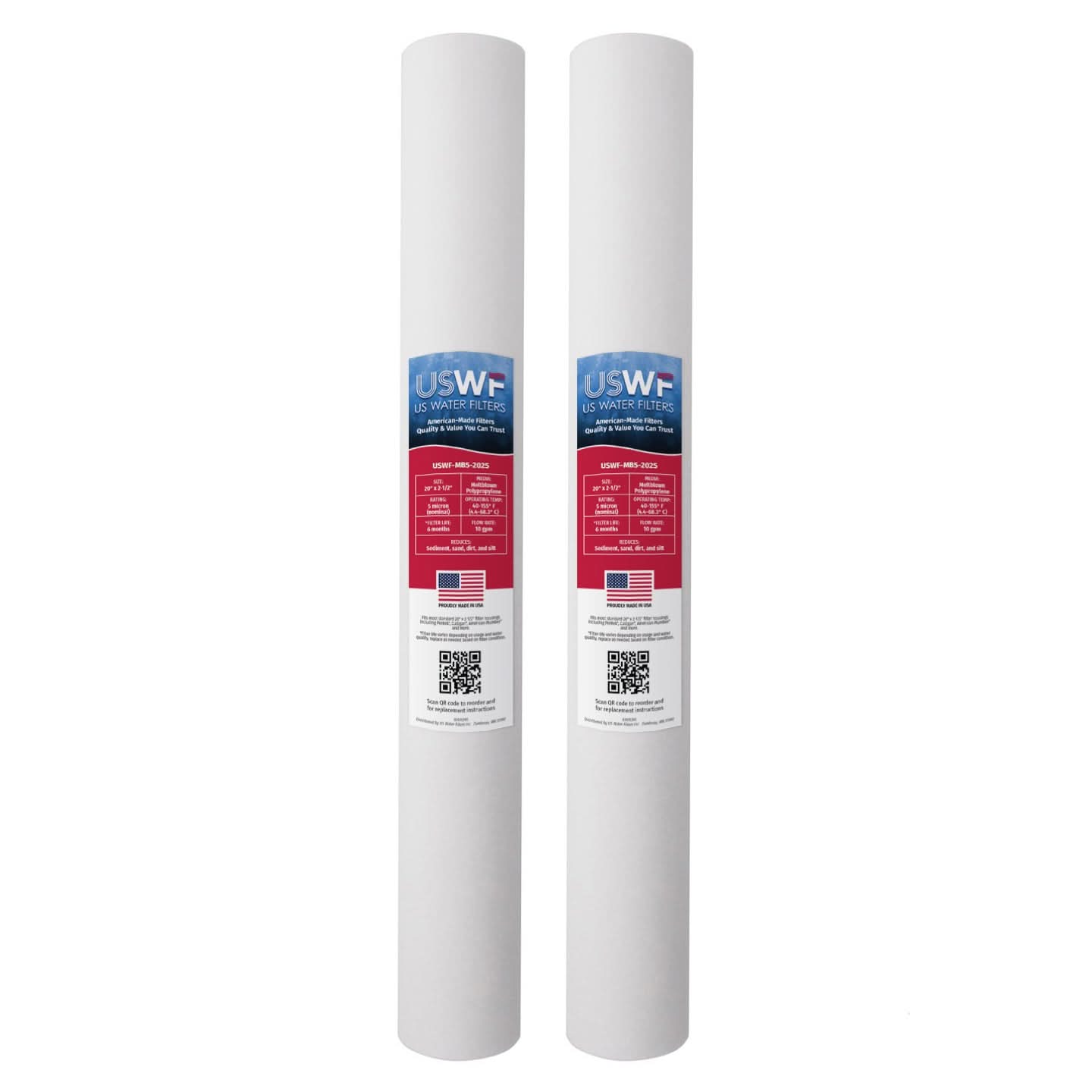 USWF 20" x 2.5" Melt Blown Sediment Filter, 5 Micron