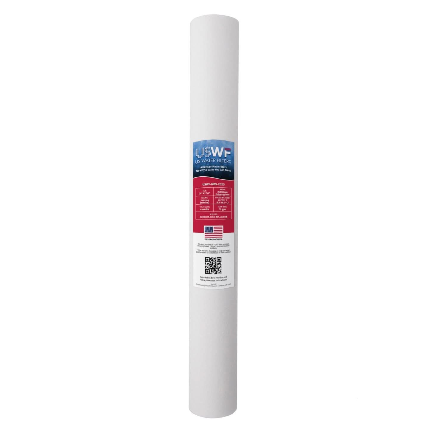 USWF 20" x 2.5" Melt Blown Sediment Filter, 5 Micron