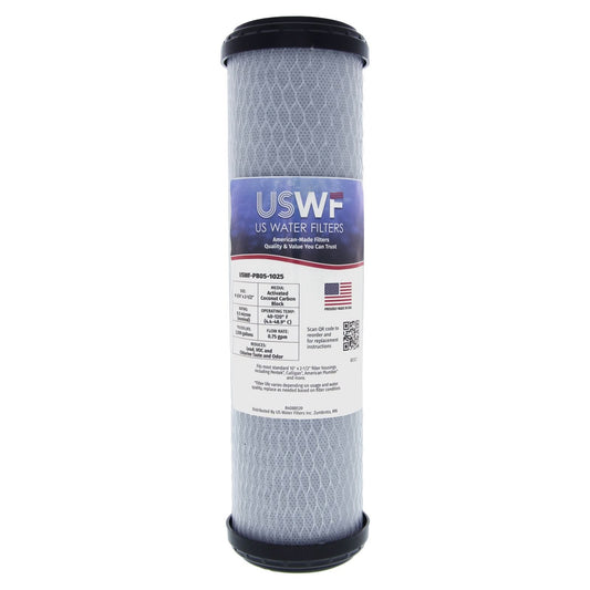 USWF Lead Reducing Carbon Block Filter, 0.5 Micron, 10"x2.5"