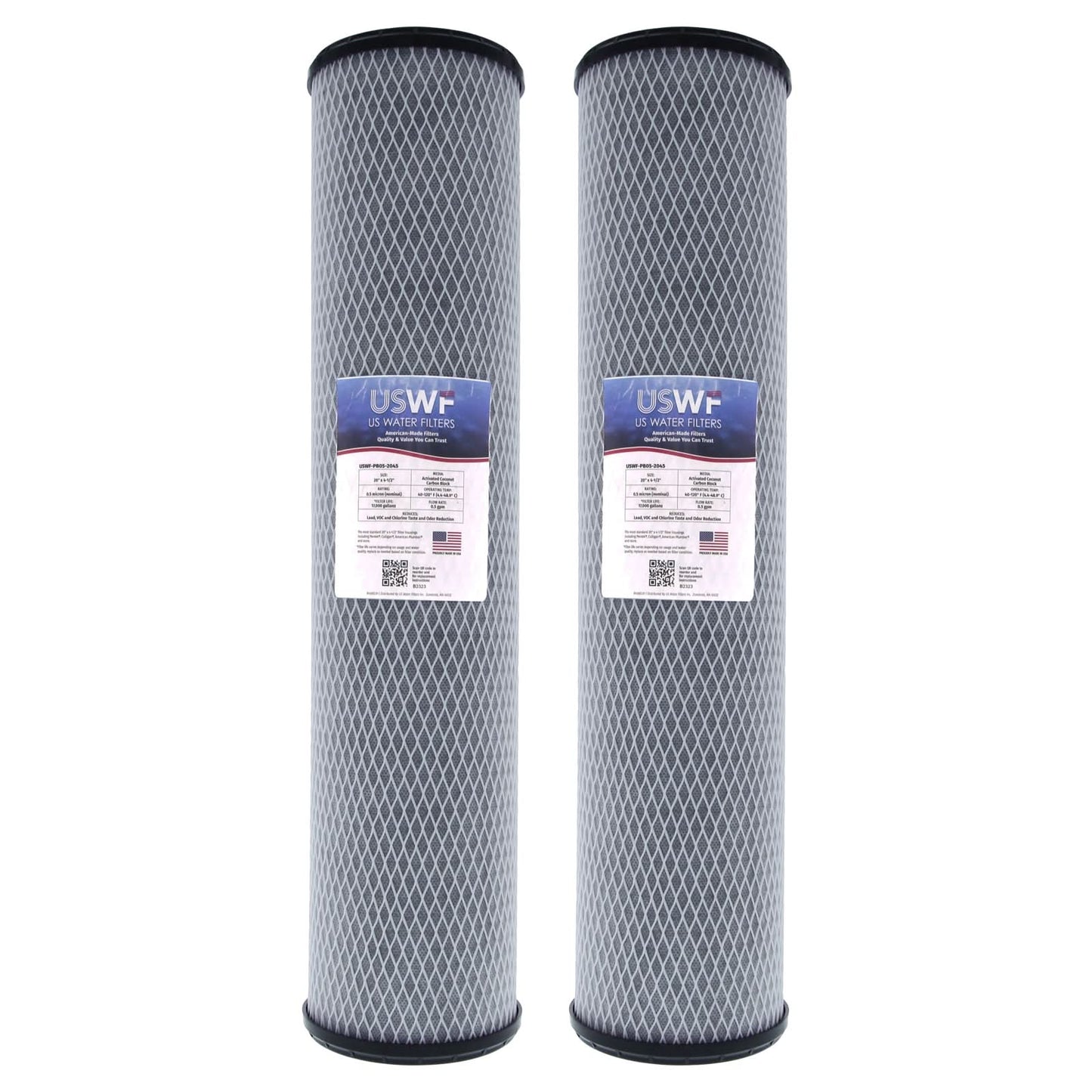 USWF Lead Reducing Carbon Block Filter, 0.5 Micron 20"x4.5"