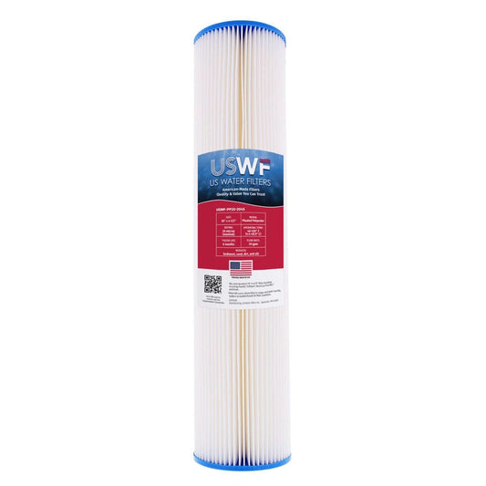 USWF 20 Micron Pleated Polyester Sediment Filter 20"x4.5"