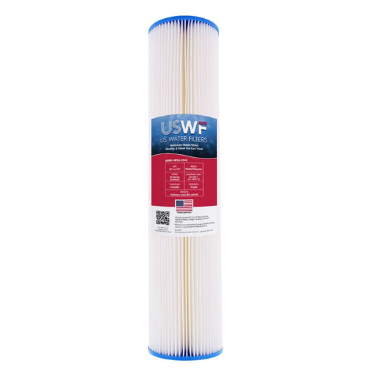 USWF 50 Micron Pleated Polyester Sediment Filter, 20"x4.5"