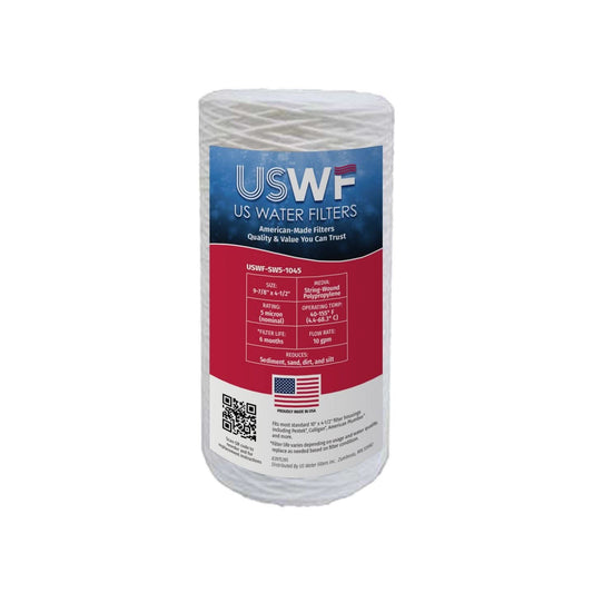 USWF 5 Micron String Wound Sediment Filter, 10"x4.5"